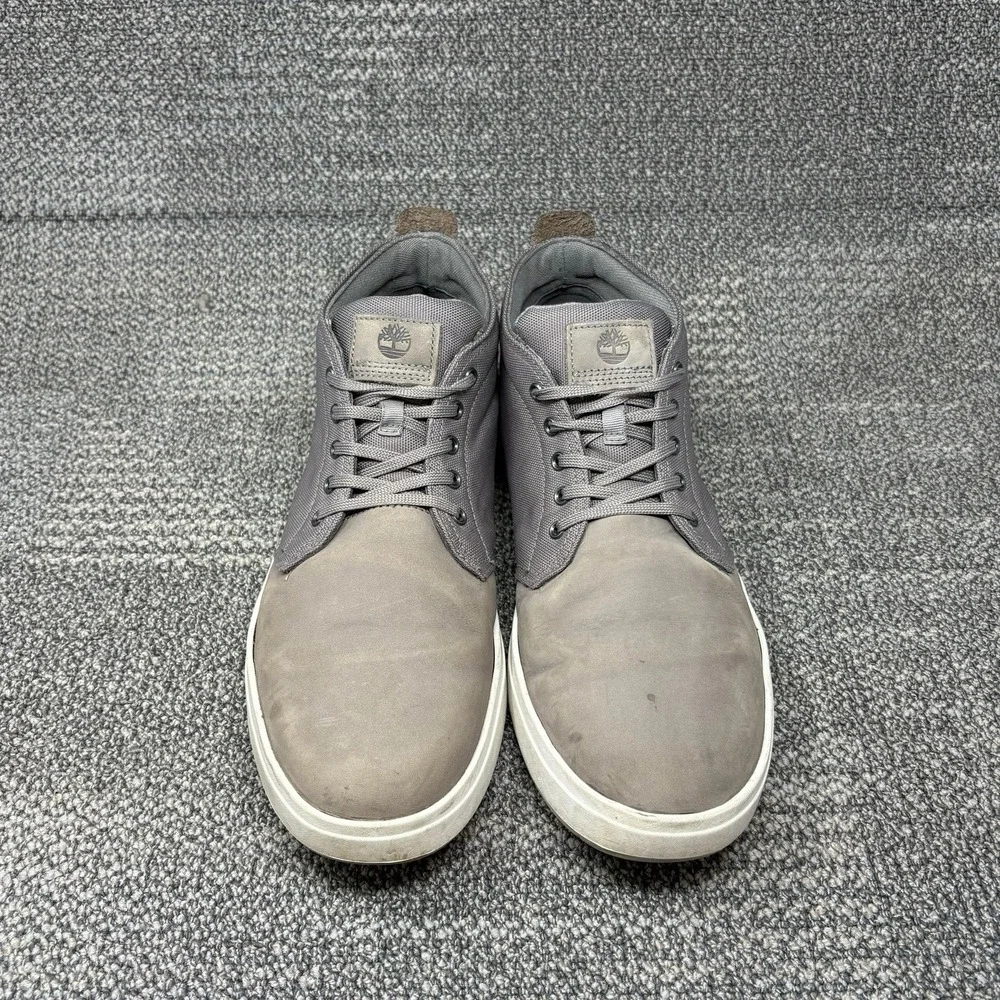 Timberland Davis Square Chukka Men's Gray Leather Canvas Sneakers Shoes Sz 13 M